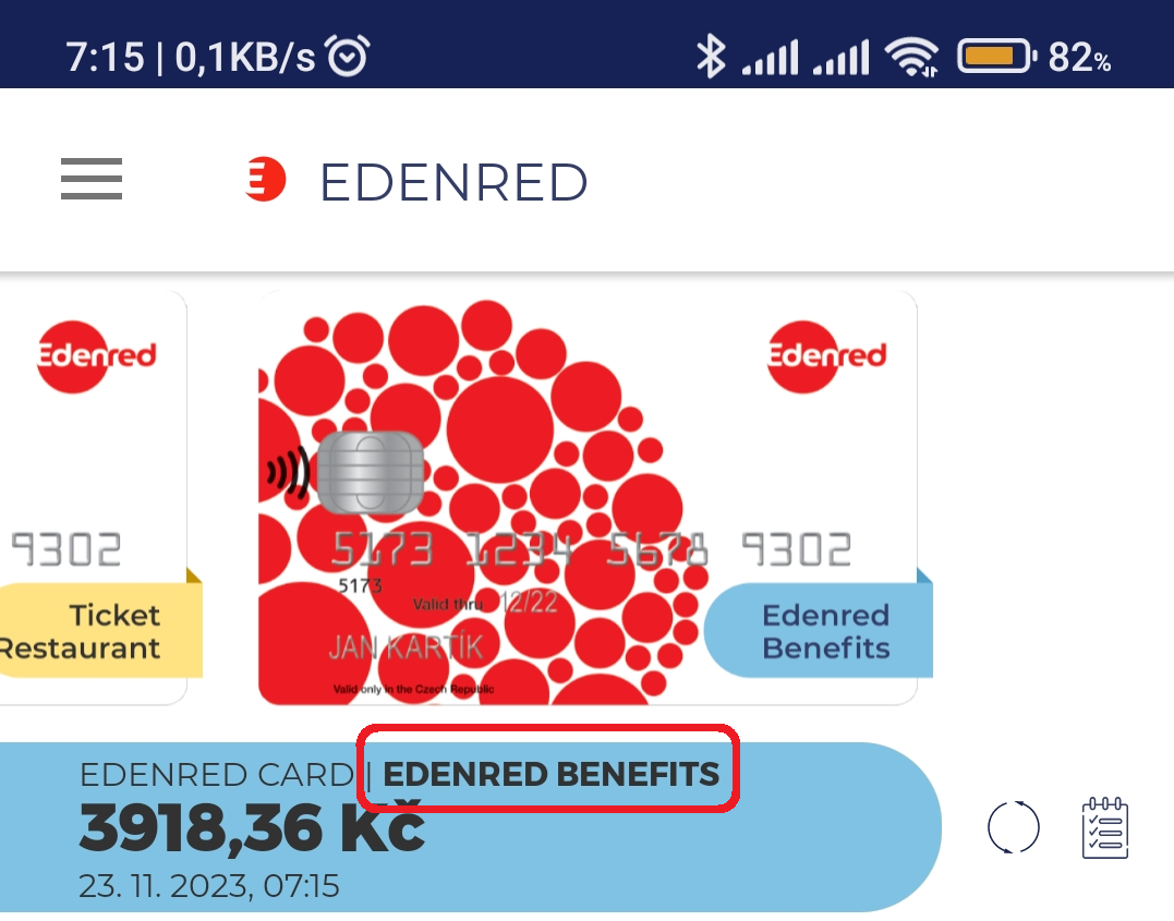 edenred benefits zustatek